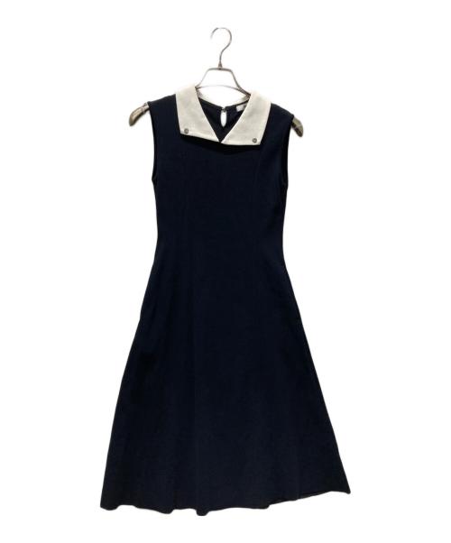 Rene（ルネ）Rene (ルネ) 白襟ビジューワンピース ブラック サイズ:34の古着・服飾アイテム