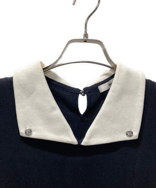 Rene（ルネ）Rene (ルネ) 白襟ビジューワンピース ブラック サイズ:34の古着・服飾アイテム