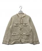 allurevilleアルアバイル）の古着「スパンコールジャガードニットジャケット」｜ベージュ