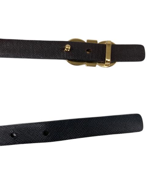 Salvatore Ferragamo（サルヴァトーレ フェラガモ）Salvatore Ferragamo (サルヴァトーレ フェラガモ) リバーシブルガンチーニベルト ブラックの古着・服飾アイテム