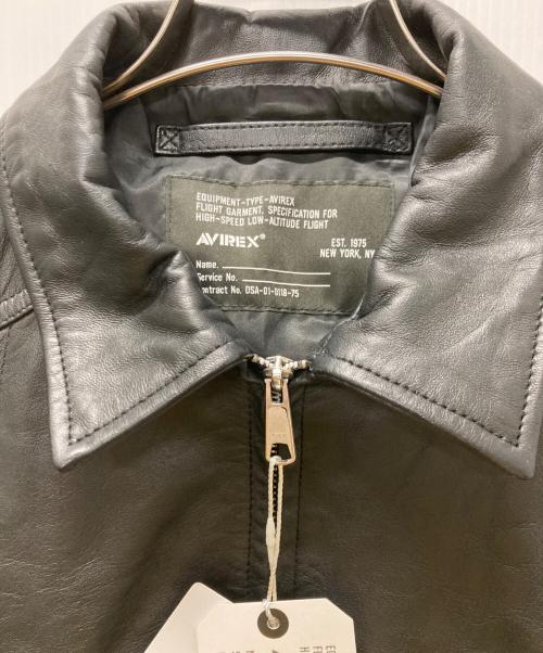 AVIREX（アヴィレックス）AVIREX (アヴィレックス) LEATHER CWU BLOUSON/レザーCWUブルゾン ブラック サイズ:Lの古着・服飾アイテム