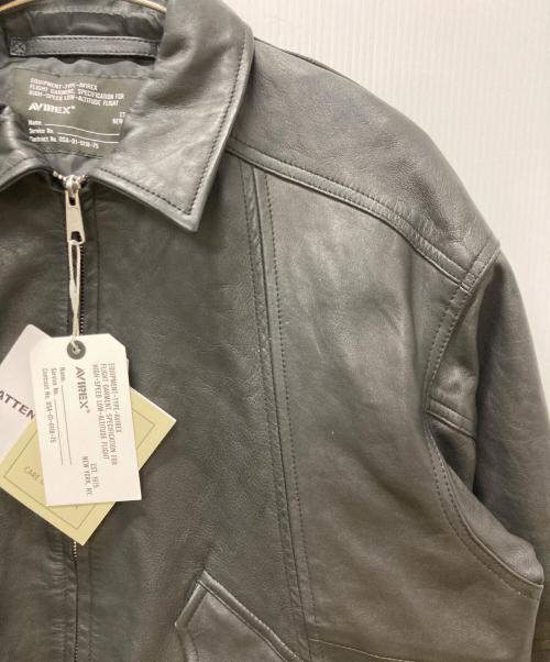 AVIREX（アヴィレックス）AVIREX (アヴィレックス) LEATHER CWU BLOUSON/レザーCWUブルゾン ブラック サイズ:Lの古着・服飾アイテム