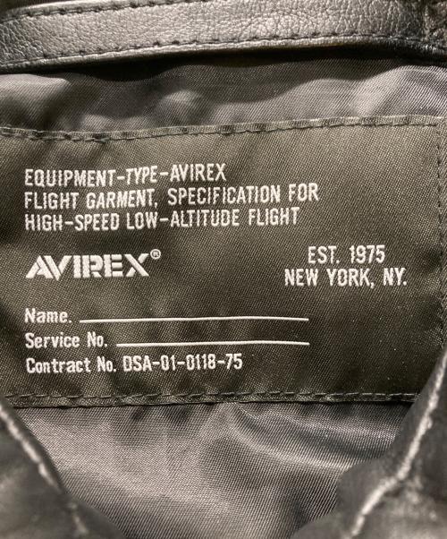 AVIREX（アヴィレックス）AVIREX (アヴィレックス) LEATHER CWU BLOUSON/レザーCWUブルゾン ブラック サイズ:Lの古着・服飾アイテム