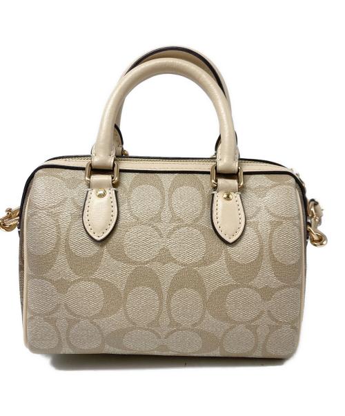 COACH（コーチ）COACH (コーチ) ミニ ローアン サッチェル・ブロックド シグネチャー キャンバス ベージュの古着・服飾アイテム