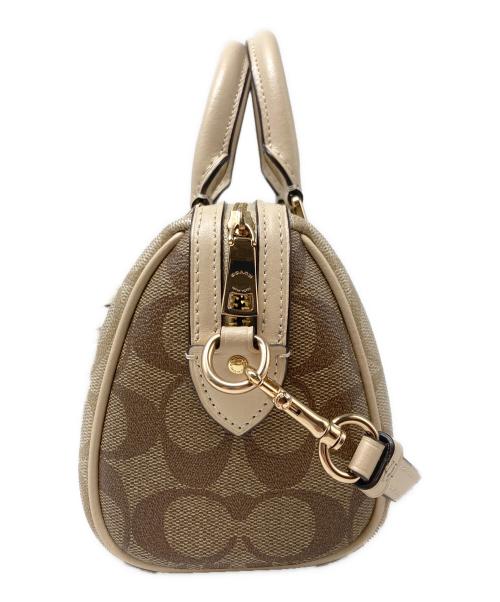 COACH（コーチ）COACH (コーチ) ミニ ローアン サッチェル・ブロックド シグネチャー キャンバス ベージュの古着・服飾アイテム