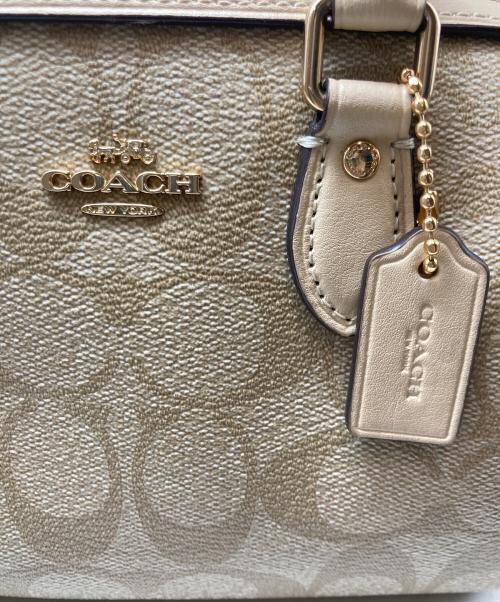 COACH（コーチ）COACH (コーチ) ミニ ローアン サッチェル・ブロックド シグネチャー キャンバス ベージュの古着・服飾アイテム