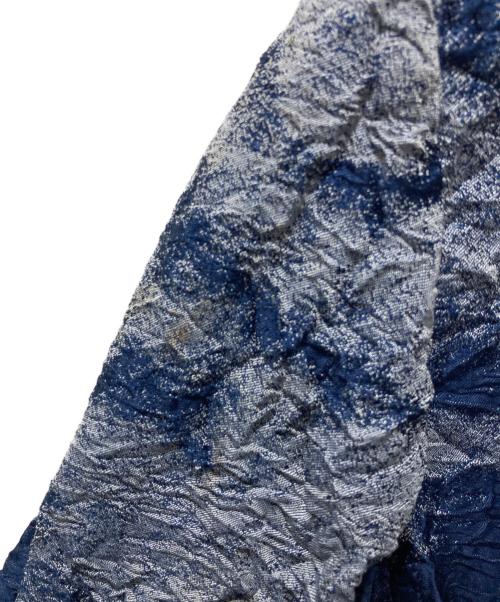 ISSEY MIYAKE（イッセイミヤケ）ISSEY MIYAKE (イッセイミヤケ) メッシュ切替コットンナイロン変形テーラードジャケット ブルー サイズ:2の古着・服飾アイテム