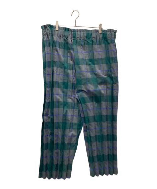 me ISSEY MIYAKE（ミーイッセイ ミヤケ）me ISSEY MIYAKE (ミーイッセイ ミヤケ) CHECK PLEATS BOTTOM グリーン サイズ:表記無しの古着・服飾アイテム