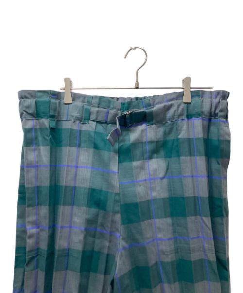 me ISSEY MIYAKE（ミーイッセイ ミヤケ）me ISSEY MIYAKE (ミーイッセイ ミヤケ) CHECK PLEATS BOTTOM グリーン サイズ:表記無しの古着・服飾アイテム