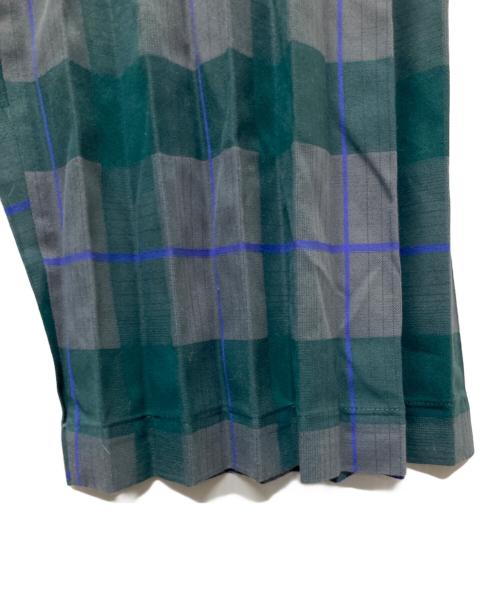 me ISSEY MIYAKE（ミーイッセイ ミヤケ）me ISSEY MIYAKE (ミーイッセイ ミヤケ) CHECK PLEATS BOTTOM グリーン サイズ:表記無しの古着・服飾アイテム