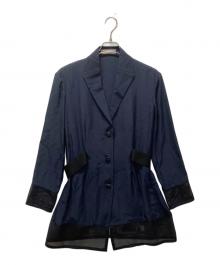 ISSEY MIYAKE（イッセイミヤケ）の古着「メッシュ切替ジャケット」｜ネイビー