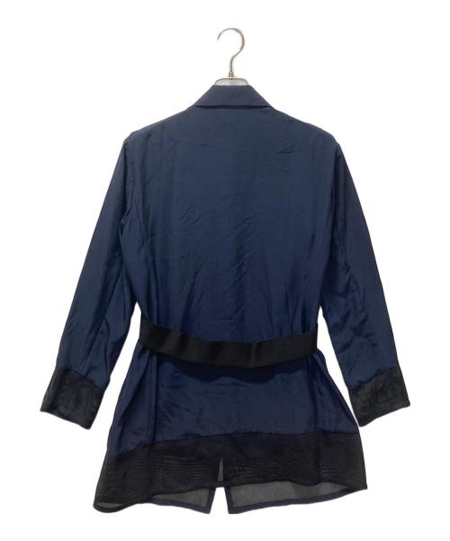 ISSEY MIYAKE（イッセイミヤケ）ISSEY MIYAKE (イッセイミヤケ) メッシュ切替ジャケット ネイビー サイズ:３の古着・服飾アイテム