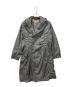 ISSEY MIYAKE（イッセイミヤケ）の古着「スタンドカラー ダブルブレスト ギャザー ロングコート」｜グレー