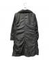 ISSEY MIYAKE (イッセイミヤケ) スタンドカラー ダブルブレスト ギャザー ロングコート グレー サイズ:1：15000円
