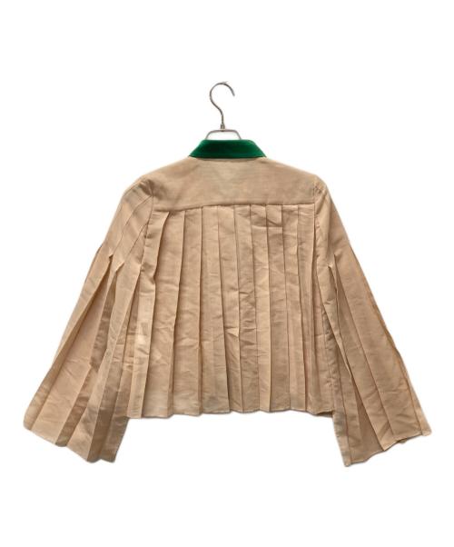 sacai（サカイ）sacai (サカイ) シアープリーツ比翼シャツブラウス ベージュ サイズ:1の古着・服飾アイテム