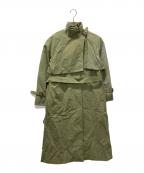 Aquascutumアクアスキュータム）の古着「コットンナイロン素材ビッグシルエットコート」｜オリーブ