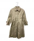 sacaiサカイ）の古着「プリーツステンカラーチコート」｜ベージュ