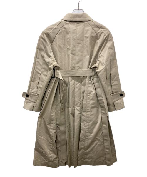sacai（サカイ）sacai (サカイ) プリーツステンカラーチコート ベージュ サイズ:１の古着・服飾アイテム