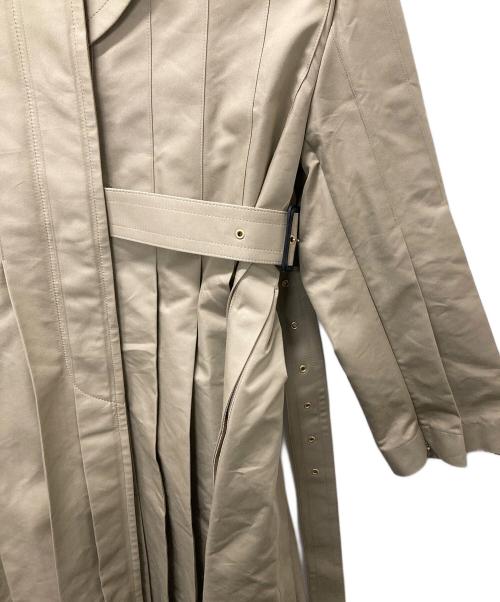 sacai（サカイ）sacai (サカイ) プリーツステンカラーチコート ベージュ サイズ:１の古着・服飾アイテム