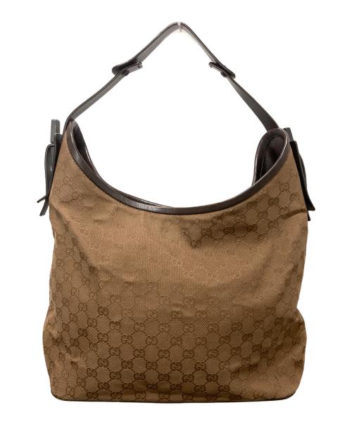 GUCCI（グッチ）GUCCI (グッチ) GGキャンバス ワンショルダーバッグ ブラウンの古着・服飾アイテム