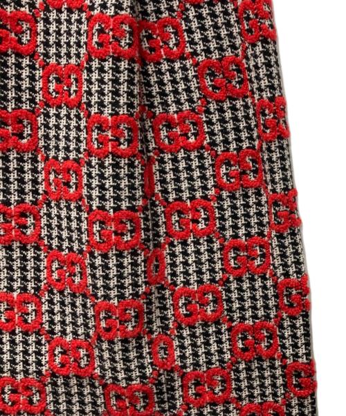 GUCCI（グッチ）GUCCI (グッチ) GGブークレ・ピエドプール・スカート ブラック×レッド サイズ:XSの古着・服飾アイテム