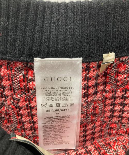 GUCCI（グッチ）GUCCI (グッチ) GGブークレ・ピエドプール・スカート ブラック×レッド サイズ:XSの古着・服飾アイテム
