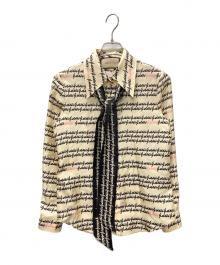 GUCCI（グッチ）の古着「スクリプトプリントシルクシャツ」｜アイボリー