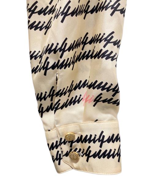 GUCCI（グッチ）GUCCI (グッチ) スクリプトプリントシルクシャツ アイボリー サイズ:38の古着・服飾アイテム