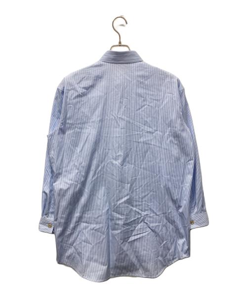 GUCCI（グッチ）GUCCI (グッチ) 刺繍ロゴストライプシャツ ブルー サイズ:36の古着・服飾アイテム