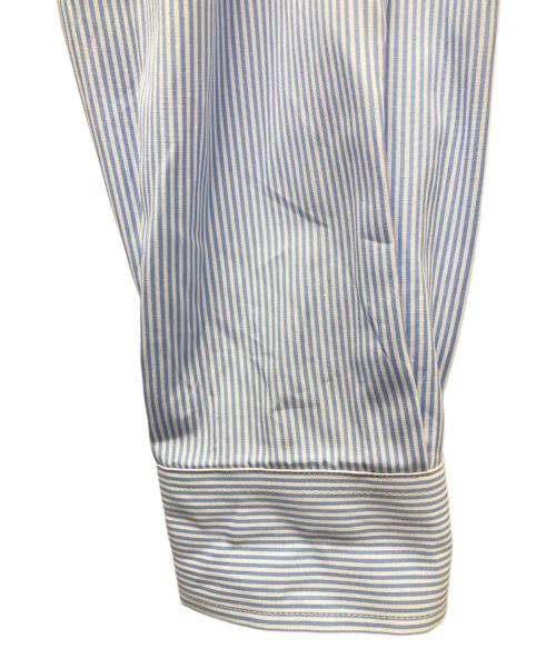 GUCCI（グッチ）GUCCI (グッチ) 刺繍ロゴストライプシャツ ブルー サイズ:36の古着・服飾アイテム