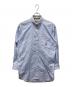 GUCCI（グッチ）の古着「刺繍ロゴストライプシャツ」｜ブルー
