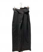 ENFOLDエンフォルド）の古着「ONE-SHOULDER SARROUEL-TROUSERS」｜グレー