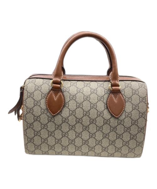 GUCCI（グッチ）GUCCI (グッチ) GGブルームス 2WAYショルダーバッグ グレー×ブラウンの古着・服飾アイテム