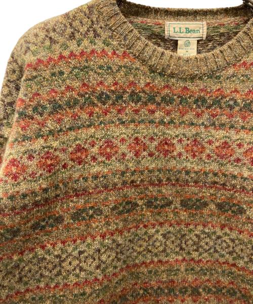 L.L.Bean（エルエルビーン）L.L.Bean (エルエルビーン) 90's総柄ニット ベージュ サイズ:Mの古着・服飾アイテム