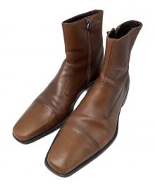 GUCCI（グッチ）の古着「スクエアトゥレザーブーツ」｜ブラウン