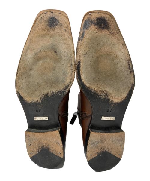 GUCCI（グッチ）GUCCI (グッチ) スクエアトゥレザーブーツ ブラウン サイズ:８Dの古着・服飾アイテム