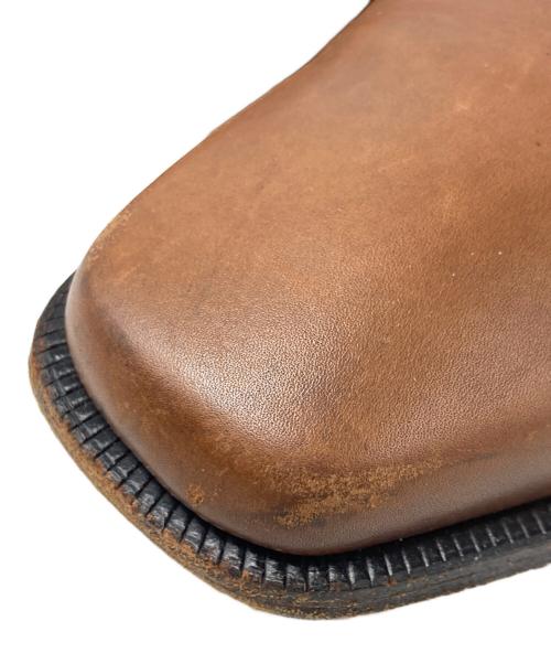 GUCCI（グッチ）GUCCI (グッチ) スクエアトゥレザーブーツ ブラウン サイズ:８Dの古着・服飾アイテム