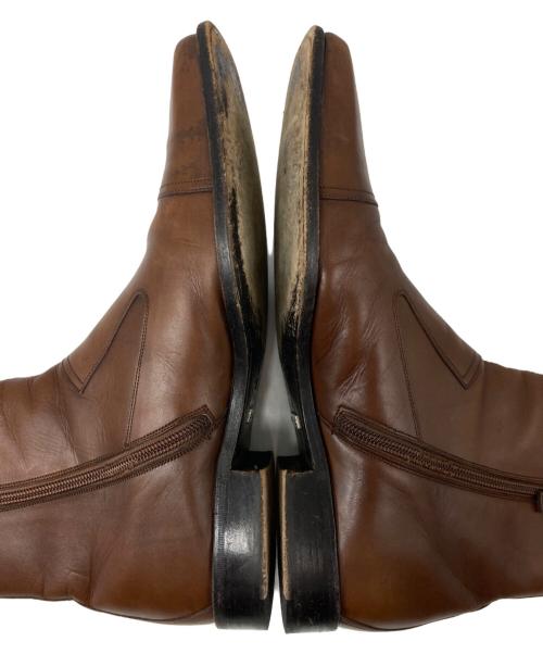 GUCCI（グッチ）GUCCI (グッチ) スクエアトゥレザーブーツ ブラウン サイズ:８Dの古着・服飾アイテム