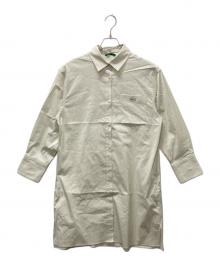 LACOSTE（ラコステ）の古着「マルチストライプシャツドレス」｜ベージュ