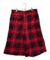 BLACK COMME des GARCONS (ブラックコムデギャルソン) タータンチェックカットアウトベルトハーフパンツ レッド×ブラック サイズ:L：28000円