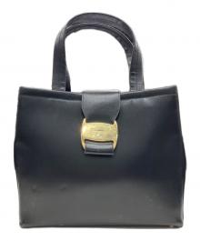 Salvatore Ferragamo（サルヴァトーレ フェラガモ）の古着「ヴァラリボン2WAYバッグ」｜ブラック