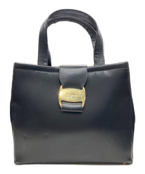 Salvatore Ferragamo（サルヴァトーレ フェラガモ）Salvatore Ferragamo (サルヴァトーレ フェラガモ) ヴァラリボン2WAYバッグ ブラックの古着・服飾アイテム