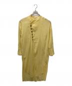 ENFOLDエンフォルド）の古着「Sheer Twill ロングシャツ」｜イエロー