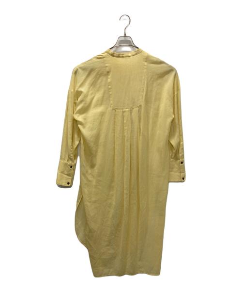 ENFOLD（エンフォルド）ENFOLD (エンフォルド) Sheer Twill ロングシャツ イエロー サイズ:Mの古着・服飾アイテム