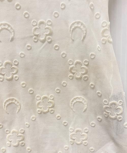 MARINE SERRE（マリーンセル）MARINE SERRE (マリーンセル) フロッキーシアーレースカットソー ベージュ サイズ:Sの古着・服飾アイテム