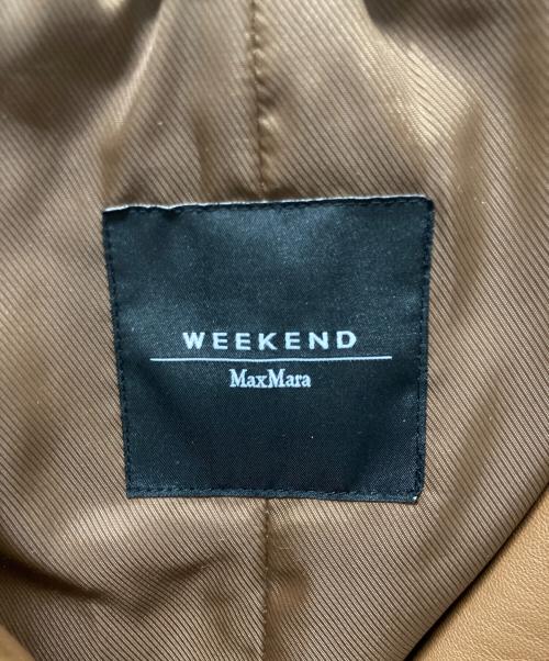 WEEKEND Max Mara（ウィークエンド マックスマーラ）WEEKEND Max Mara (ウィークエンド マックスマーラ) ラムレザーノーカラーコート ブラウン サイズ:36の古着・服飾アイテム