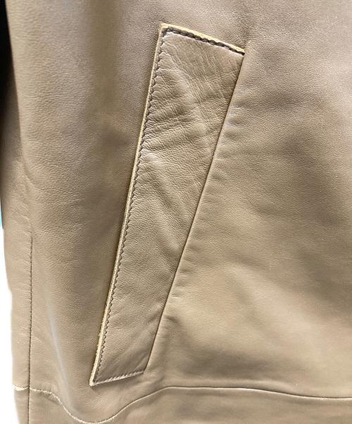 WEEKEND Max Mara（ウィークエンド マックスマーラ）WEEKEND Max Mara (ウィークエンド マックスマーラ) ラムレザーノーカラーコート ブラウン サイズ:36の古着・服飾アイテム