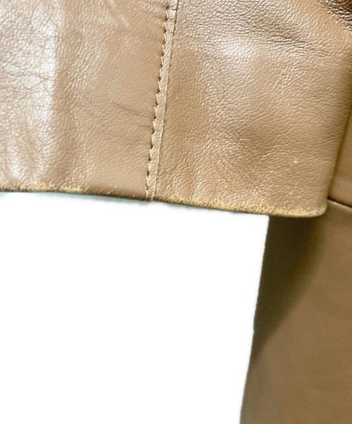 WEEKEND Max Mara（ウィークエンド マックスマーラ）WEEKEND Max Mara (ウィークエンド マックスマーラ) ラムレザーノーカラーコート ブラウン サイズ:36の古着・服飾アイテム