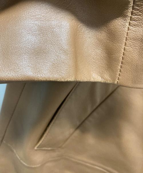 WEEKEND Max Mara（ウィークエンド マックスマーラ）WEEKEND Max Mara (ウィークエンド マックスマーラ) ラムレザーノーカラーコート ブラウン サイズ:36の古着・服飾アイテム