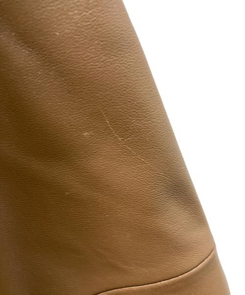 WEEKEND Max Mara（ウィークエンド マックスマーラ）WEEKEND Max Mara (ウィークエンド マックスマーラ) ラムレザーノーカラーコート ブラウン サイズ:36の古着・服飾アイテム